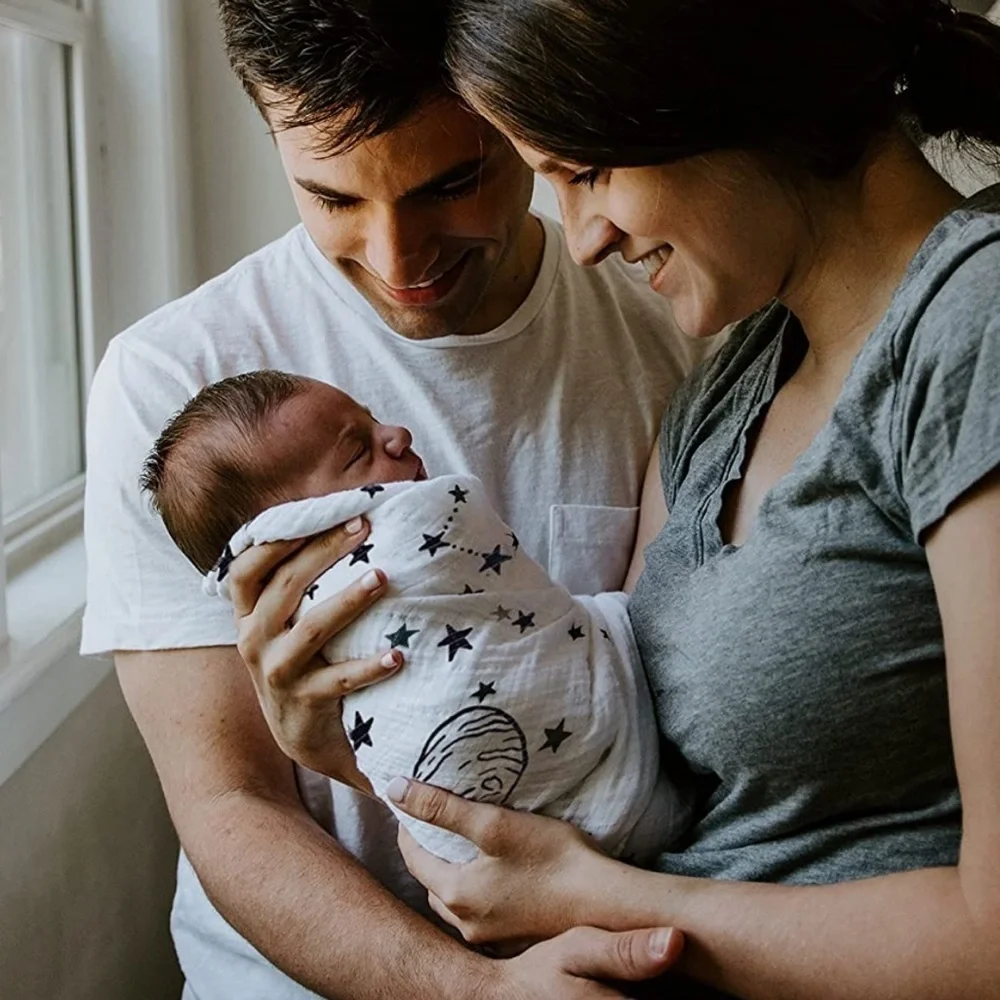 Brand New Premium Organic Cotton Muslin Swaddle Blanket Newborn Baby Receiving